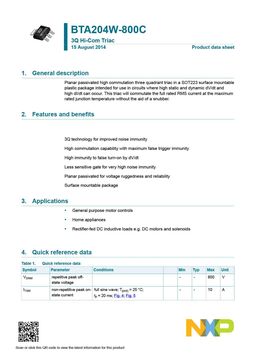 BTA204W-800C
 datasheet