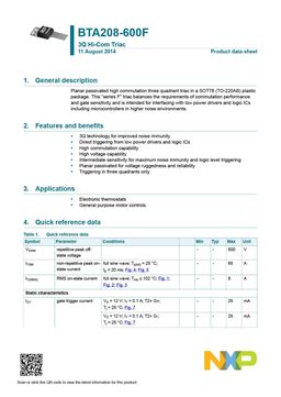 BTA208-600F
 datasheet