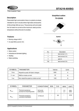 BTA216-600BG
 datasheet