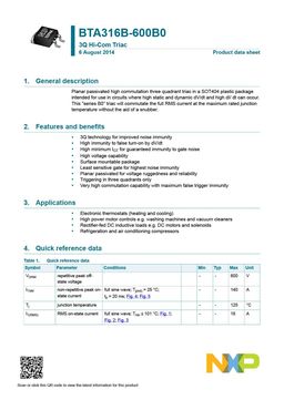 BTA316B-600B0
 datasheet