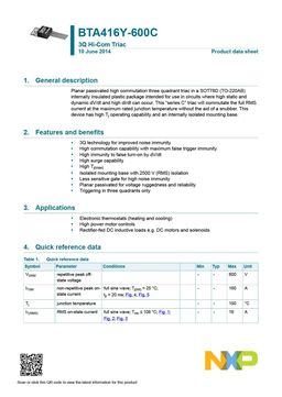 BTA416Y-600C
 datasheet