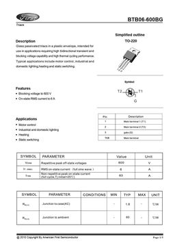 BTB06-600BG
 datasheet