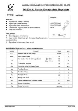 Btb12 600bw характеристики схема подключения