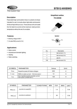 BTB12-600BWG
 datasheet