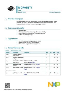 MCR08BT1
 datasheet