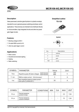 MCR106-6G
 datasheet