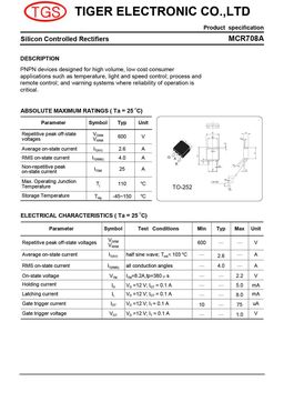 MCR708A
 datasheet