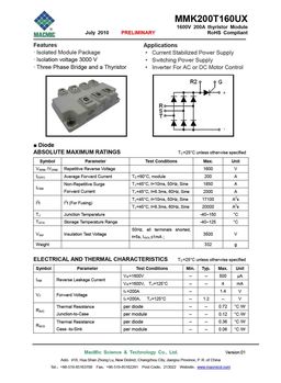 MMK200T160UX
 datasheet