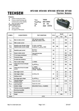 MTA1000
 datasheet