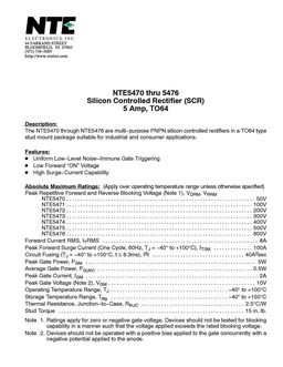 NTE5474
 datasheet