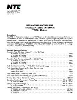 NTE56022
 datasheet