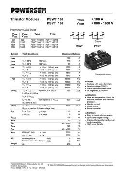 PSWT160-08
 datasheet