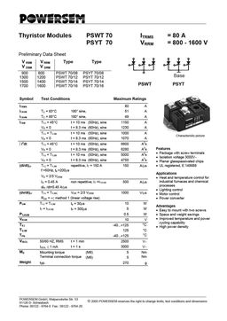 PSWT70-08
 datasheet