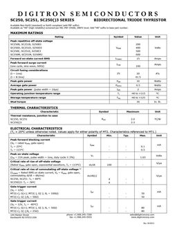 SC250M Triac Datasheet and Replacements | alltransistors.com