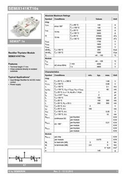 SEMIX141KT16S
 datasheet