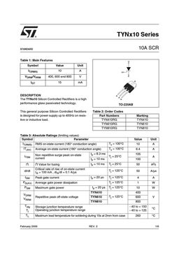 TYN410RG
 datasheet