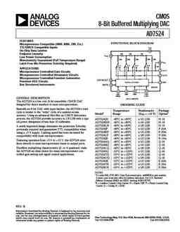 Ad7524 PDF Datasheet. ALL TRANSISTORS DATASHEET. POWER MOSFET, IGBT, IC ...