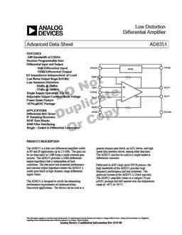 Ad8351 PDF Datasheet. ALL TRANSISTORS DATASHEET. POWER MOSFET, IGBT, IC ...