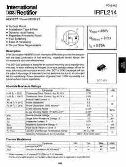 Irfl214 PDF Datasheet ALL TRANSISTORS DATASHEET POWER MOSFET IGBT