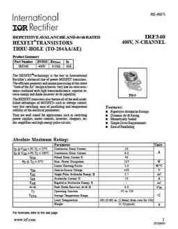 Irf Pdf Datasheet All Transistors Datasheet Power Mosfet Igbt Ic