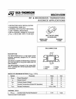 msc81450m PDF datasheet. ALL TRANSISTORS DATASHEET. POWER MOSFET, IGBT ...