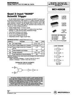 Mc14093b PDF Datasheet. ALL TRANSISTORS DATASHEET. POWER MOSFET, IGBT ...