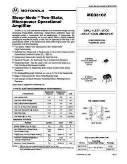 mc33102rev0g PDF datasheet. ALL TRANSISTORS DATASHEET. POWER MOSFET ...