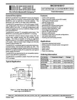 mic5016 PDF datasheet. ALL TRANSISTORS DATASHEET. POWER MOSFET, IGBT ...