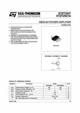 Stzt2907 PDF Datasheet. ALL TRANSISTORS DATASHEET. POWER MOSFET, IGBT ...