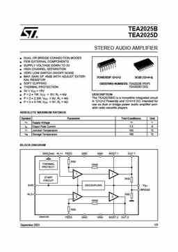 Tea2025b PDF Datasheet. ALL TRANSISTORS DATASHEET. POWER MOSFET, IGBT ...