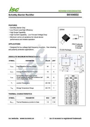 sk1040d2 PDF datasheet. ALL TRANSISTORS DATASHEET. POWER MOSFET, IGBT ...