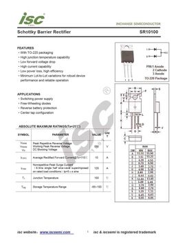 Sr10100 PDF Datasheet. ALL TRANSISTORS DATASHEET. POWER MOSFET, IGBT ...