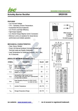 Sr20100 PDF Datasheet. ALL TRANSISTORS DATASHEET. POWER MOSFET, IGBT ...