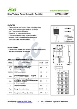 Stps20100ct PDF Datasheet. ALL TRANSISTORS DATASHEET. POWER MOSFET ...