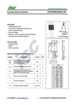 Stps20m100sg-tr PDF Datasheet. ALL TRANSISTORS DATASHEET. POWER MOSFET ...